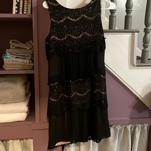Black sequin and lace dress